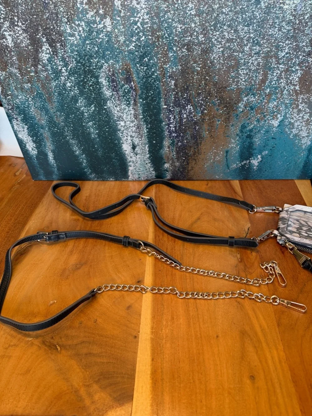 Aimee‎ Kestenberg Boho Gray/Black Phone Crossbody Dual Strap (VGUC)